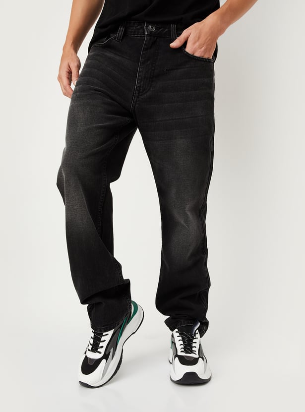 Men Whiskered Straight Fit Jeans