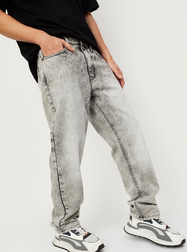 Men Faded Straight Fit Jeans