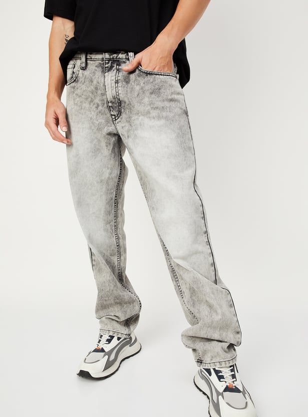 Men Faded Straight Fit Jeans