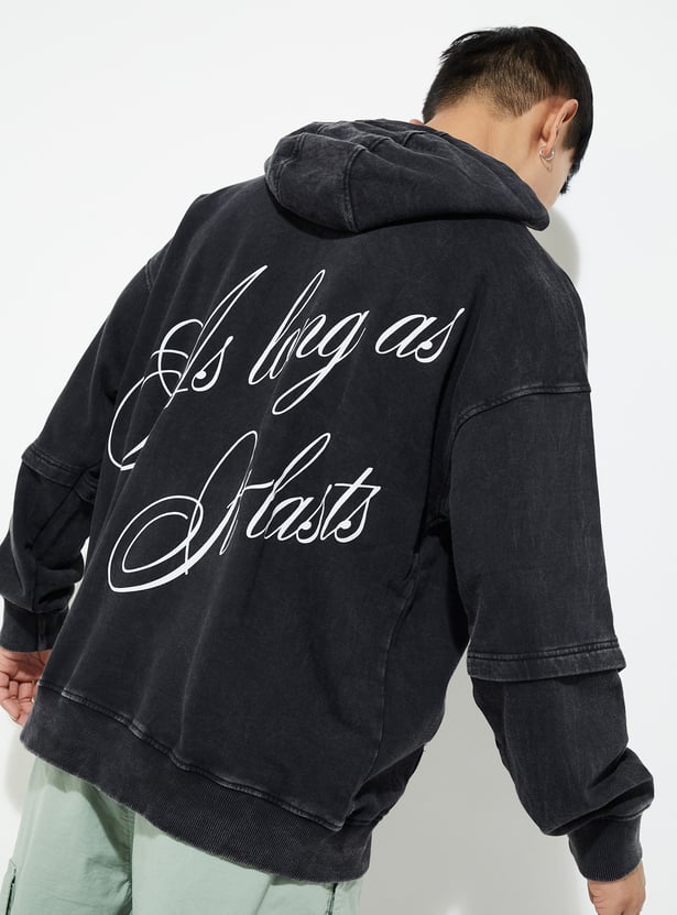 URB_N Men Oversized Back Printed Hooded Sweatshirt