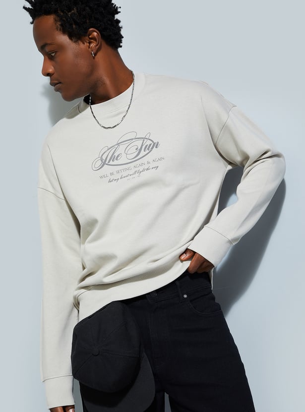 URB_N Men Oversized Printed Sweatshirt