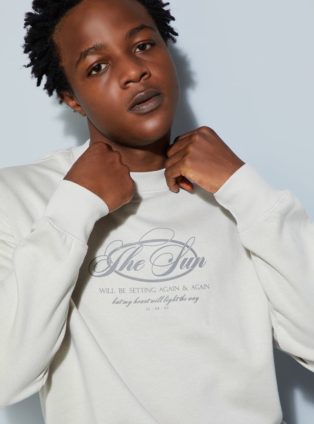 URB_N Men Oversized Printed Sweatshirt
