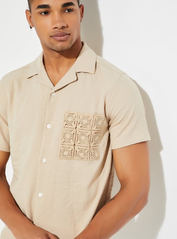 URB_N Men Resort Shirt with Crochet Pocket