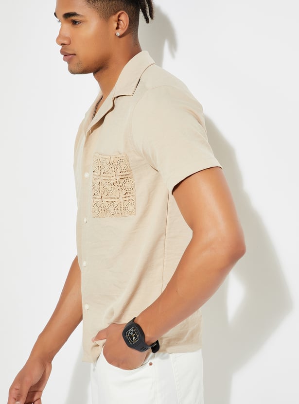 URB_N Men Resort Shirt with Crochet Pocket