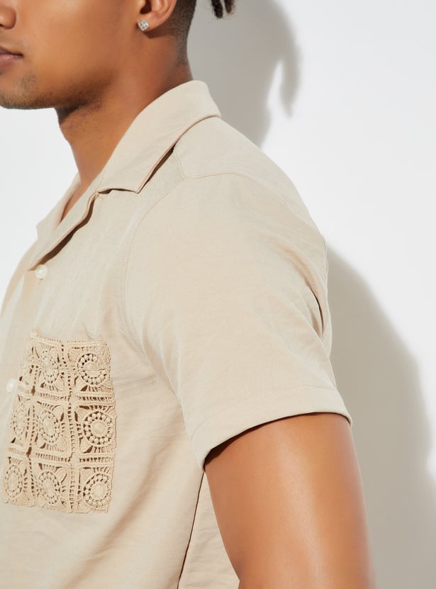 URB_N Men Resort Shirt with Crochet Pocket