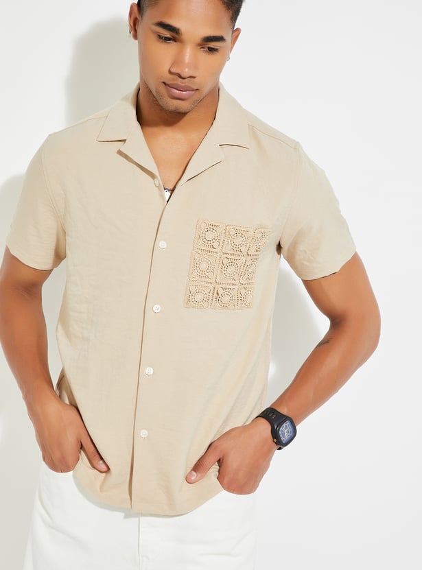 URB_N Men Resort Shirt with Crochet Pocket