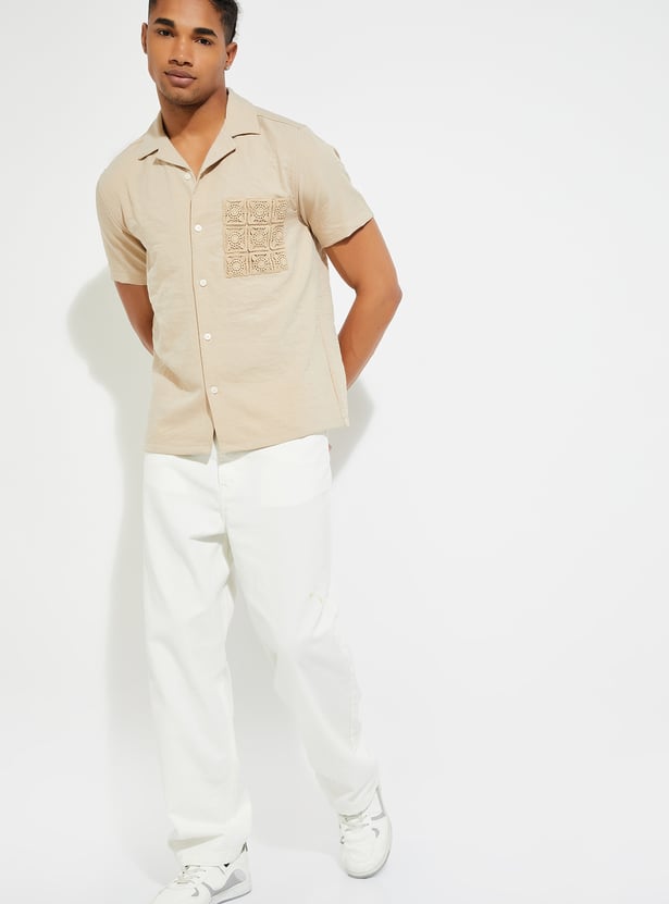 URB_N Men Resort Shirt with Crochet Pocket