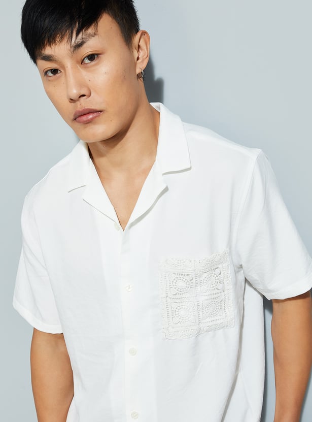 URB_N Men Resort Shirt with Crochet Pocket