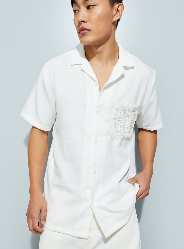 URB_N Men Resort Shirt with Crochet Pocket