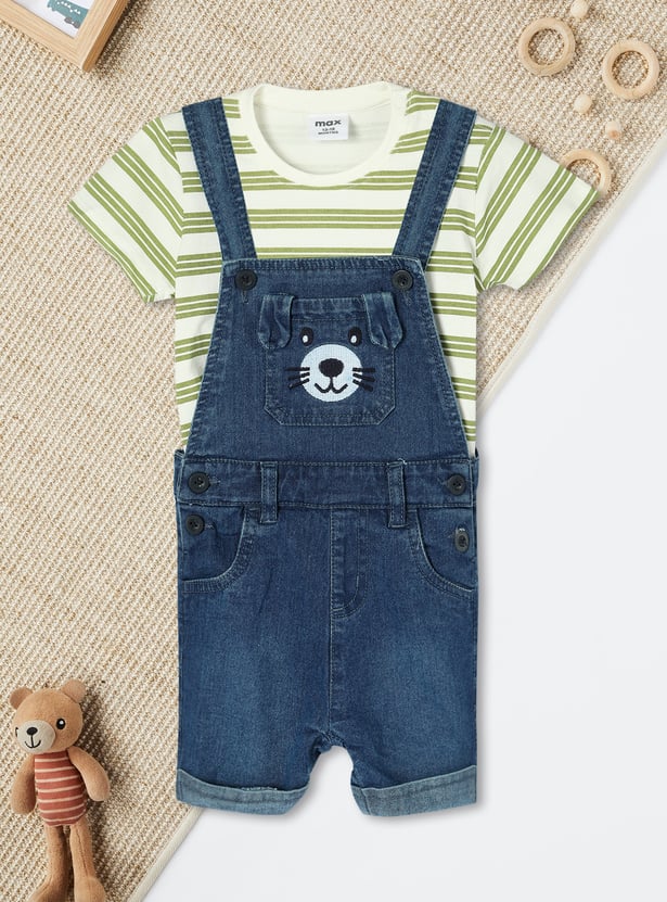 Boys Denim Dungaree with T-shirt