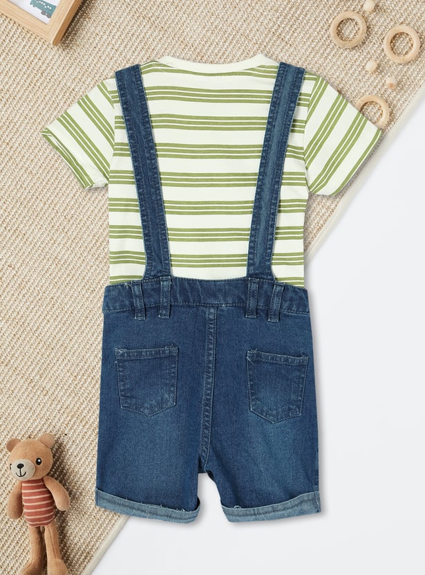 Boys Denim Dungaree with T-shirt