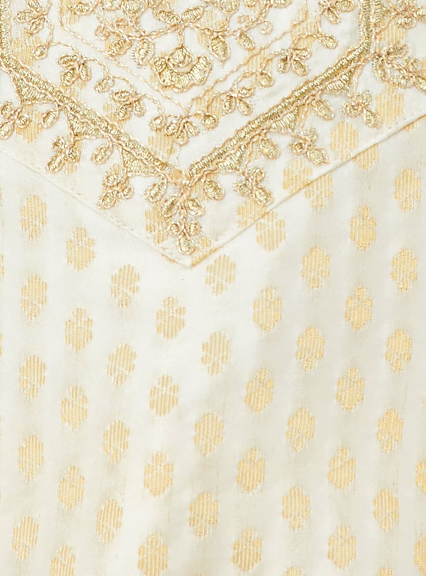 Girls Embroidered A-Line Kurta Set