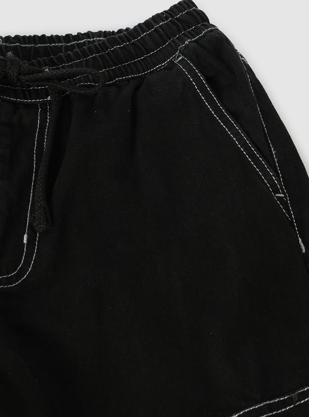 Boys Loose Fit Solid Jeans