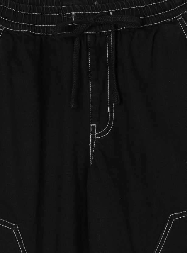 Boys Loose Fit Solid Jeans