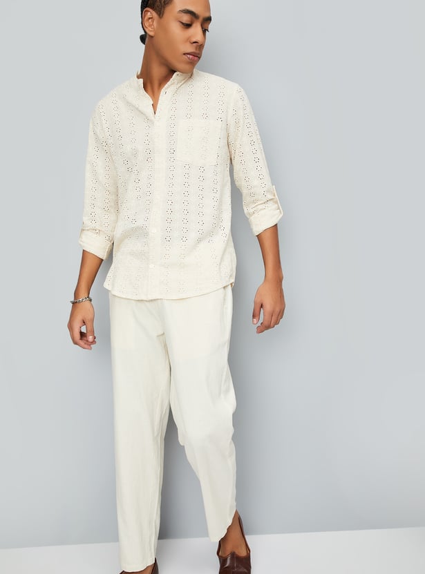 Men Schiffili Embroidered Kurta