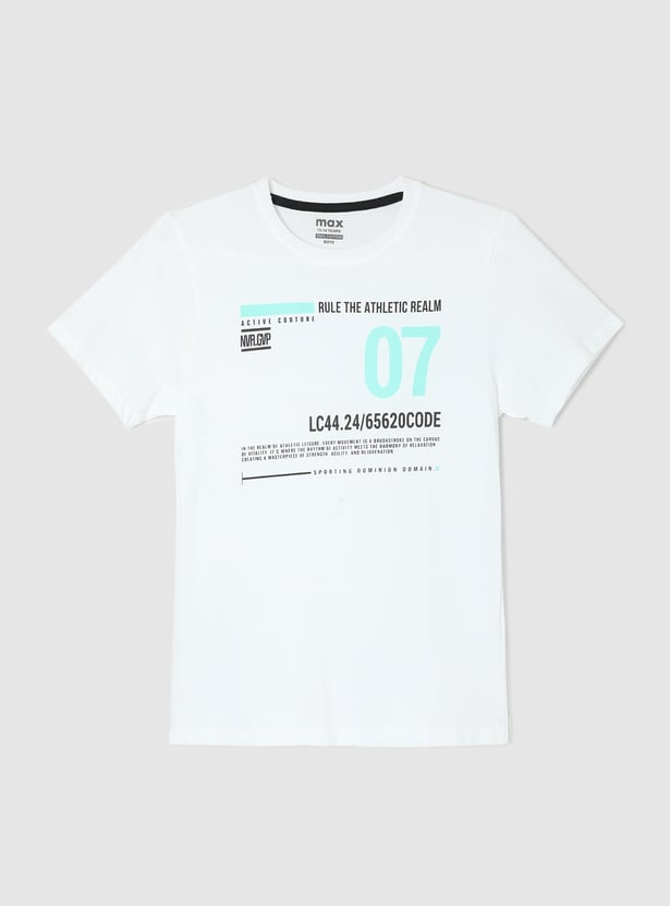 Boys Typographic Printed T-shirt