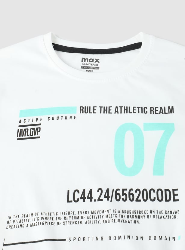 Boys Typographic Printed T-shirt