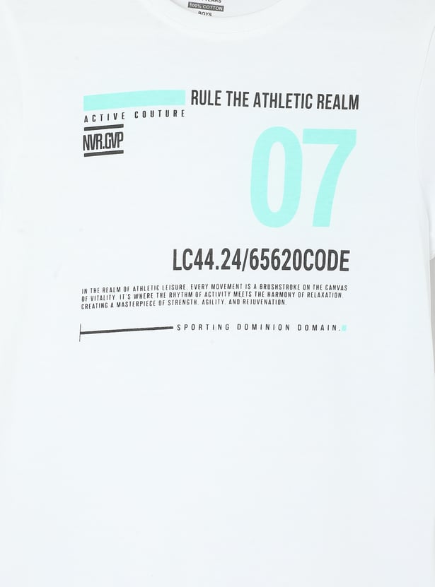 Boys Typographic Printed T-shirt