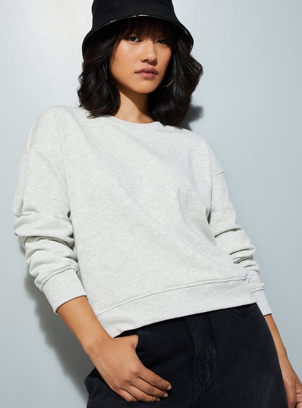 URB_N Women Relaxed Fit Solid Sweatshirt