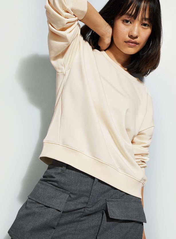 URB_N Women Relaxed Fit Solid Sweatshirt