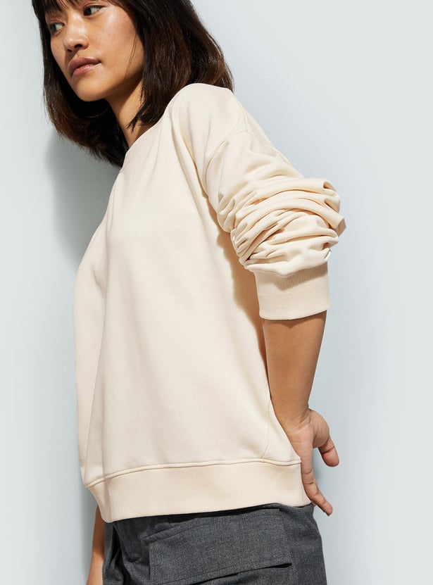 URB_N Women Relaxed Fit Solid Sweatshirt