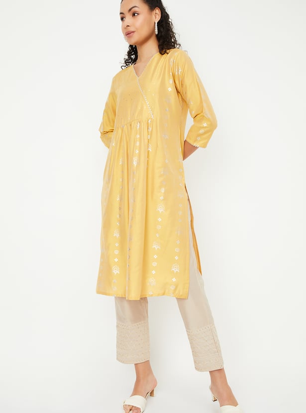 Women Foil Printed Angarkha Kurta