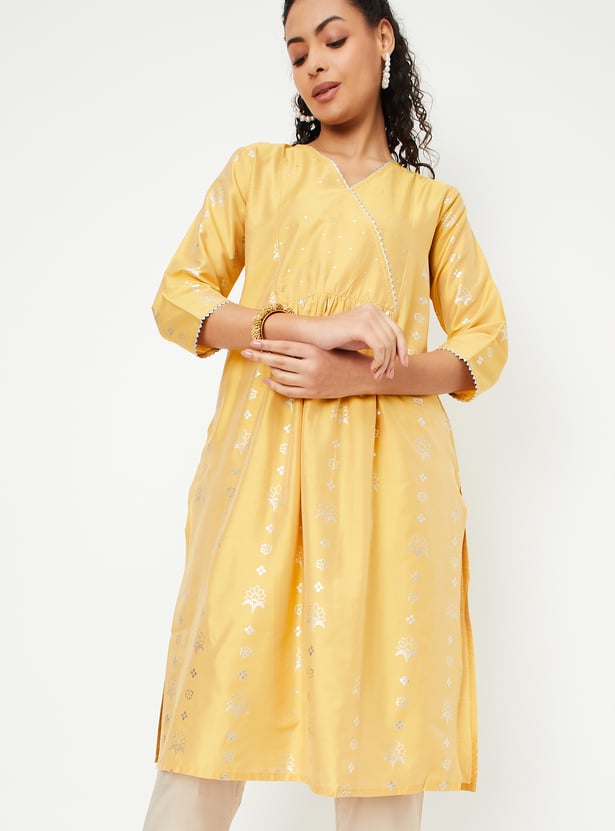 Women Foil Printed Angarkha Kurta