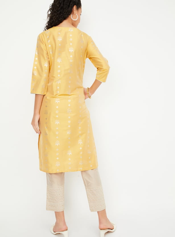 Women Foil Printed Angarkha Kurta