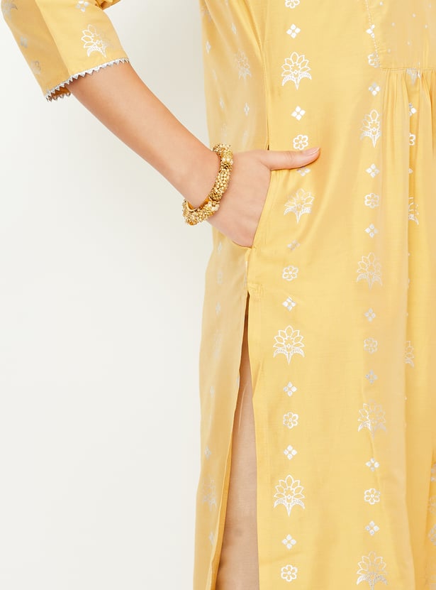 Women Foil Printed Angarkha Kurta