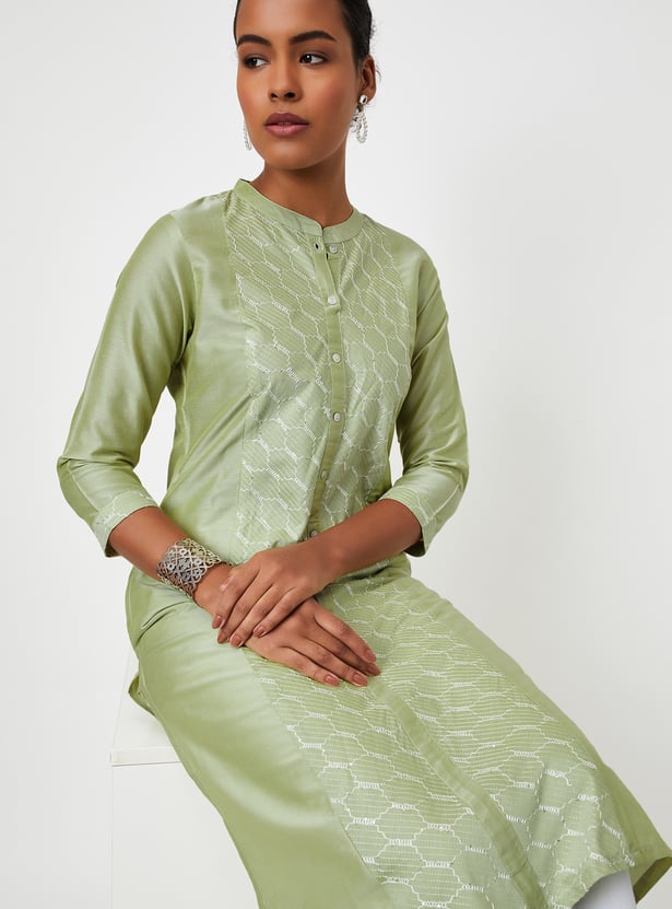 Women Embroidered Straight Kurta