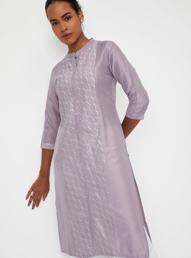 Women Embroidered Straight Kurta