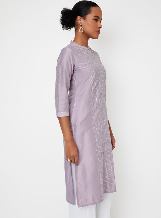 Women Embroidered Straight Kurta