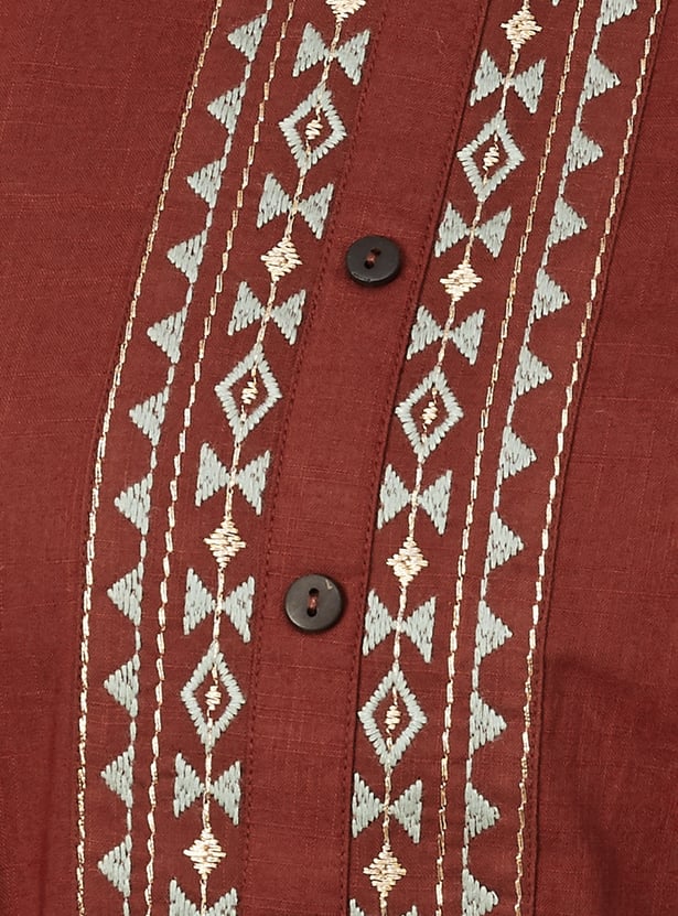 Women Embroidered Straight Kurta