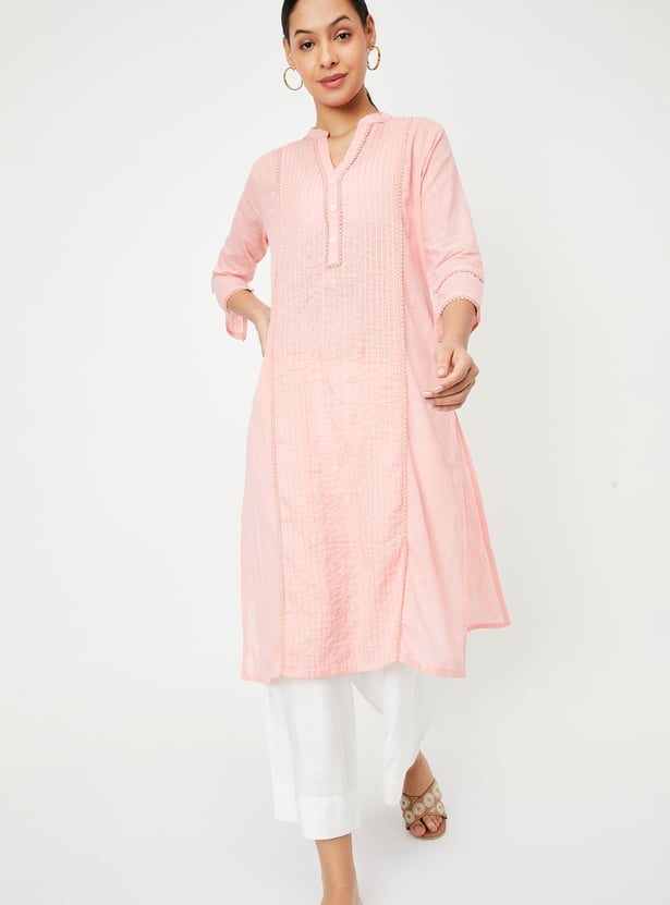 Women Pintuck Kurta with Pocket