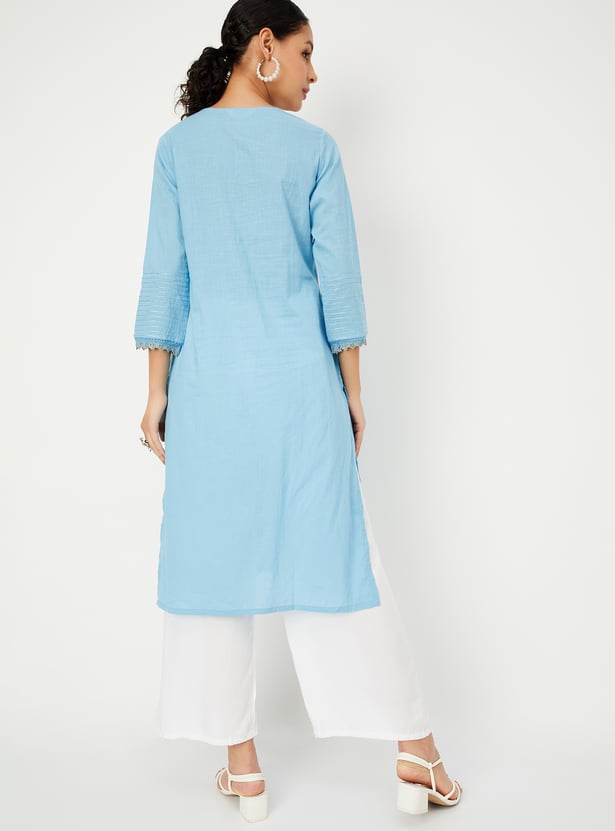 Women Pintuck Kurta with Pocket