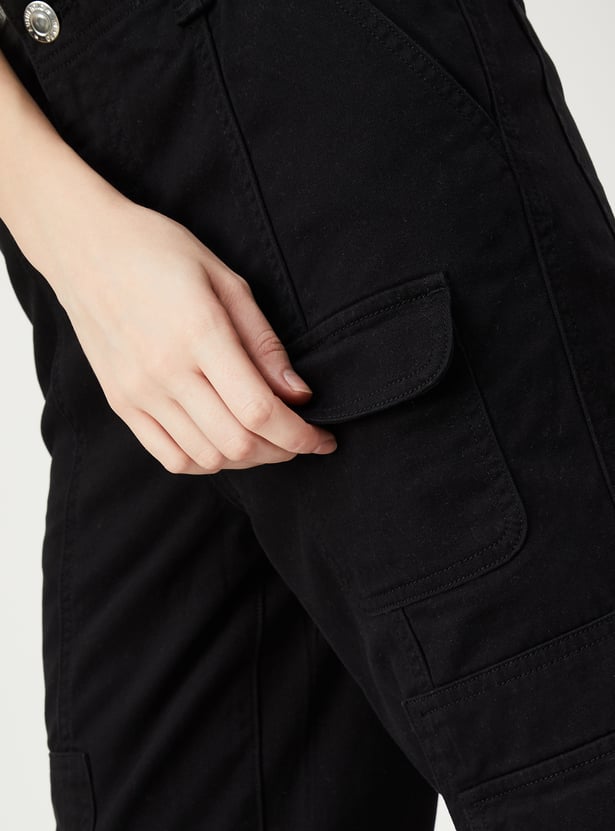 Women Solid Cargo Trousers