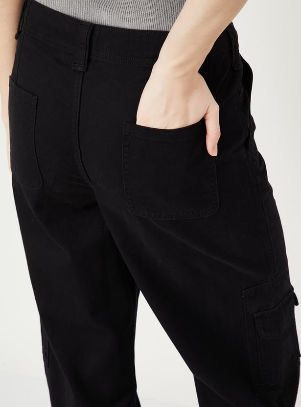 Women Solid Cargo Trousers