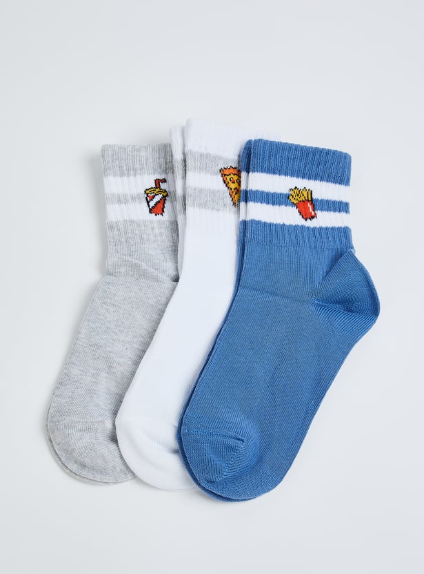Boys Printed Long Length Socks - Pack of 3