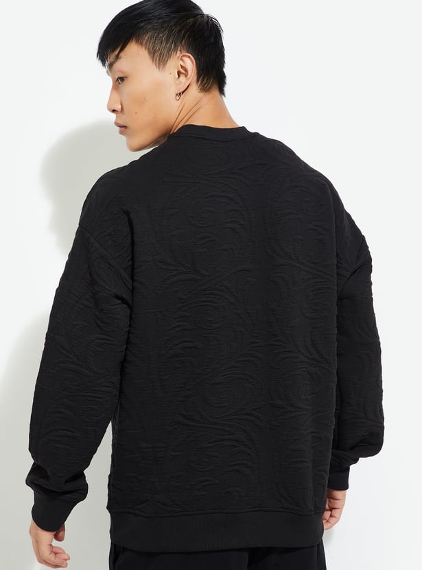 URB_N Men Oversized Textured Sweatshirt