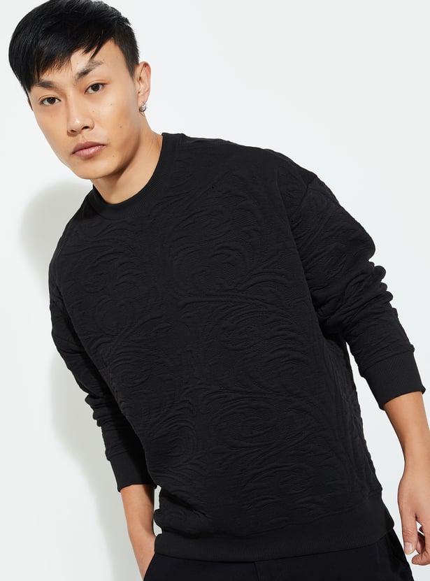 URB_N Men Oversized Textured Sweatshirt