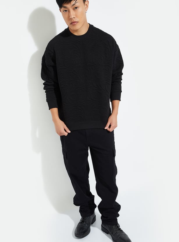 URB_N Men Oversized Textured Sweatshirt