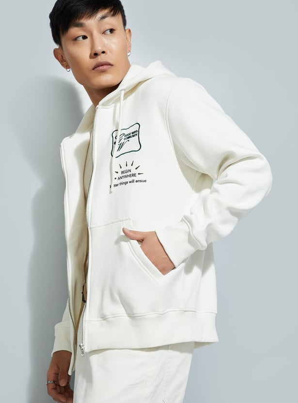 URB_N Men Printed Hooded Sweatshirt