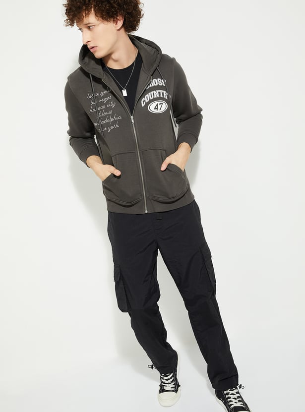 URB_N Men Printed Hooded Sweatshirt