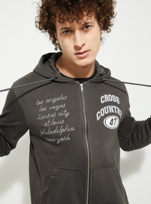 URB_N Men Printed Hooded Sweatshirt