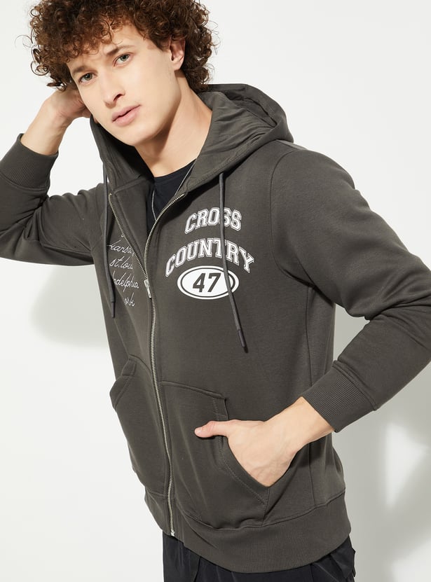 URB_N Men Printed Hooded Sweatshirt