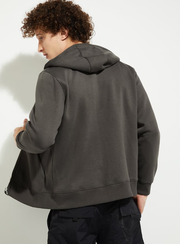 URB_N Men Printed Hooded Sweatshirt