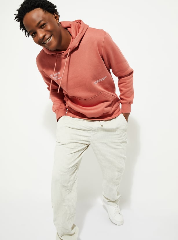 URB_N Men Printed Hooded Sweatshirt