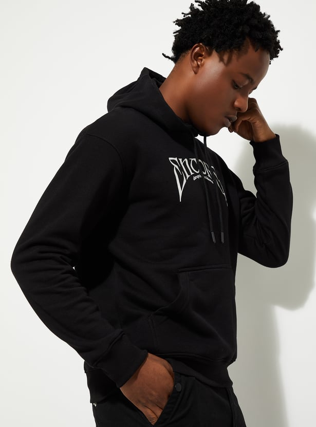 URB_N Men Printed Hooded Sweatshirt