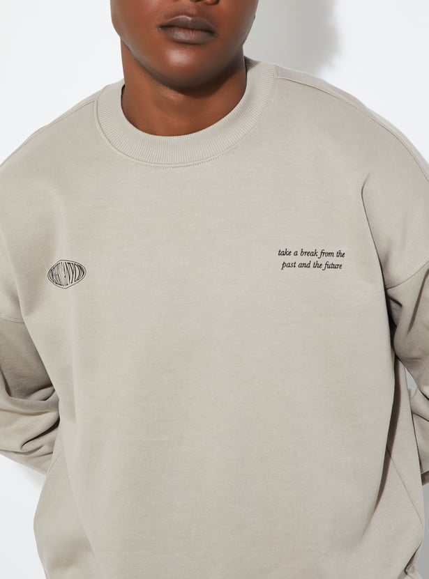 URB_N Men Oversized Back Printed Sweatshirt