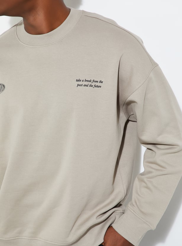 URB_N Men Oversized Back Printed Sweatshirt